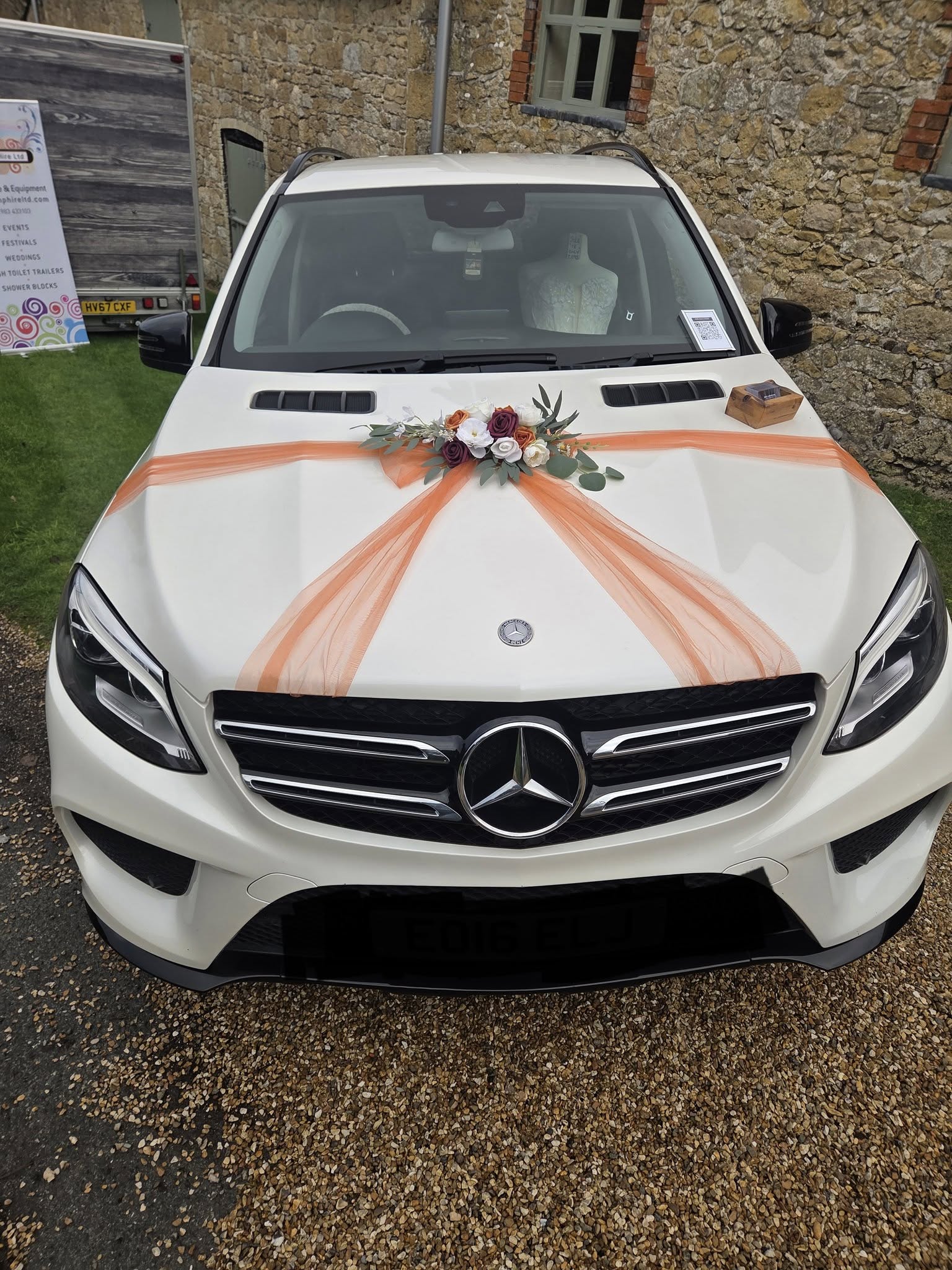 Luxury Mercedes Wedding Car with Ribbons